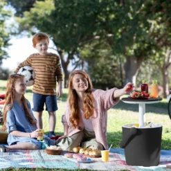 Keter GoBar Outdoor Ice Cooler Table Garden Furniture - Dark Grey / Cream -Lifetime Sales 13412933 2094910901750129