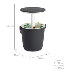 Keter GoBar Outdoor Ice Cooler Table Garden Furniture - Dark Grey / Cream -Lifetime Sales 13412933 6674910901778806