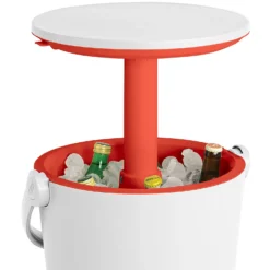 Keter GoBar Outdoor Ice Cooler Table Garden Furniture - Red / White -Lifetime Sales 13412934 7814910901693408