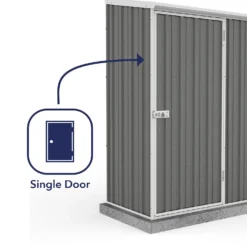 Absco 5 X 3ft Space Saver Metal Pent Shed - Grey -Lifetime Sales 13440827 1844929185596365