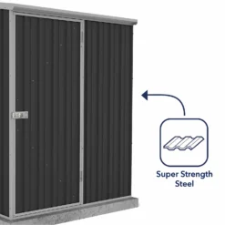 Absco 5 X 3ft Space Saver Metal Pent Shed - Dark Grey -Lifetime Sales 13440829 1304929186558870