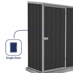 Absco 5 X 3ft Space Saver Metal Pent Shed - Dark Grey -Lifetime Sales 13440829 2374929186487290