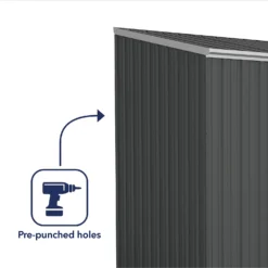 Absco 7.5 X 5ft Space Saver Metal Pent Shed - Grey -Lifetime Sales 13440833 1754945449562410