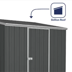 Absco 7.5 X 5ft Space Saver Metal Pent Shed - Grey -Lifetime Sales 13440833 3584945449489171