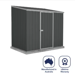 Absco 7.5 X 5ft Space Saver Metal Pent Shed - Grey -Lifetime Sales 13440833 5024945449628383