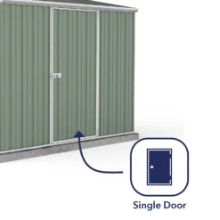 Absco 7.5 X 5ft Space Saver Metal Pent Shed - Green -Lifetime Sales 13440838 2084929186203688