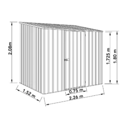 Absco 7.5 X 5ft Space Saver Metal Pent Shed - Green -Lifetime Sales 13440838 2094929186029106