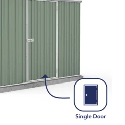 Absco 7.5 X 3ft Space Saver Metal Pent Shed - Green -Lifetime Sales 13440840 4124929186148455