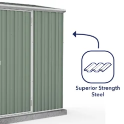 Absco 7.5 X 3ft Space Saver Metal Pent Shed - Green -Lifetime Sales 13440840 7074929186278937