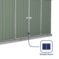 Absco 10 X 5ft Space Saver Metal Pent Shed - Green -Lifetime Sales 13440844 1484929185636265