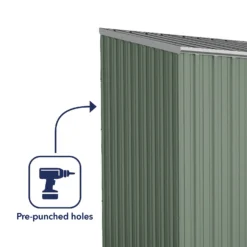 Absco 10 X 5ft Space Saver Metal Pent Shed - Green -Lifetime Sales 13440844 2034929185692095