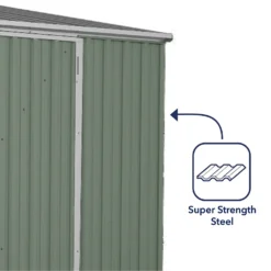 Absco 10 X 5ft Space Saver Metal Pent Shed - Green -Lifetime Sales 13440844 4854929185755203