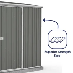 Absco 7.5 X 3ft Space Saver Metal Pent Shed - Grey -Lifetime Sales 13440845 1164929185785161