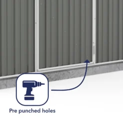 Absco 7.5 X 3ft Space Saver Metal Pent Shed - Grey -Lifetime Sales 13440845 1244929185726193