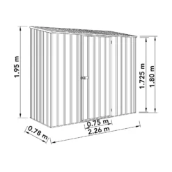 Absco 7.5 X 3ft Space Saver Metal Pent Shed - Grey -Lifetime Sales 13440845 1454929185564805
