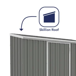 Absco 7.5 X 3ft Space Saver Metal Pent Shed - Grey -Lifetime Sales 13440845 4134929185610624