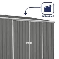 Absco 10 X 5ft Space Saver Metal Pent Shed - Grey -Lifetime Sales 13440846 1754929186007695