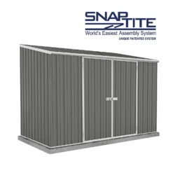 Absco 10 X 5ft Space Saver Metal Pent Shed - Grey -Lifetime Sales 13440846 6954929186289005