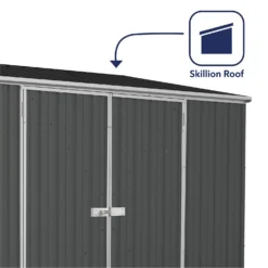 Absco 10 X 5ft Space Saver Metal Pent Shed - Dark Grey -Lifetime Sales 13440849 1144929186069543
