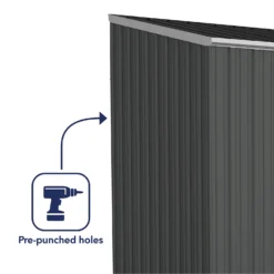 Absco 10 X 5ft Space Saver Metal Pent Shed - Dark Grey -Lifetime Sales 13440849 1434929186189558