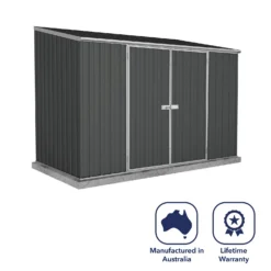 Absco 10 X 5ft Space Saver Metal Pent Shed - Dark Grey -Lifetime Sales 13440849 1444929186313056