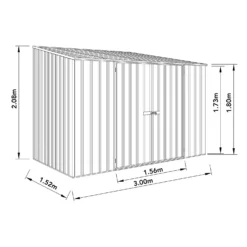 Absco 10 X 5ft Space Saver Metal Pent Shed - Dark Grey -Lifetime Sales 13440849 1854929186015090