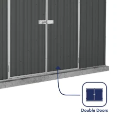 Absco 10 X 5ft Space Saver Metal Pent Shed - Dark Grey -Lifetime Sales 13440849 6214929186122916