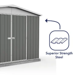Absco 10 X 5ft Regent Metal Apex Shed - Grey -Lifetime Sales 13440854 9994929164459265