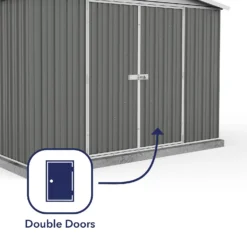 Absco 10 X 7ft Regent Metal Apex Shed - Grey -Lifetime Sales 13440855 1034931188510944
