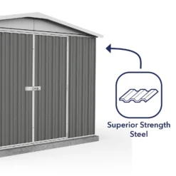 Absco 10 X 7ft Regent Metal Apex Shed - Grey -Lifetime Sales 13440855 1224931188634172