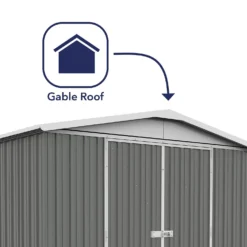 Absco 10 X 7ft Regent Metal Apex Shed - Grey -Lifetime Sales 13440855 1724931188456971