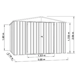 Absco 10 X 7ft Regent Metal Apex Shed - Grey -Lifetime Sales 13440855 1924931188726377