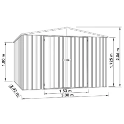 Absco 10 X 10ft Regent Metal Apex Shed - Grey -Lifetime Sales 13440859 2874929164119068