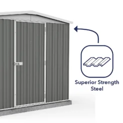 Absco 7.5 X 5ft Regent Metal Apex Shed - Grey -Lifetime Sales 13440860 1034929163842015