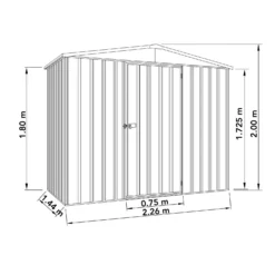 Absco 7.5 X 5ft Regent Metal Apex Shed - Grey -Lifetime Sales 13440860 1374929163565112