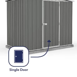 Absco 7.5 X 5ft Regent Metal Apex Shed - Grey -Lifetime Sales 13440860 1444929163722597