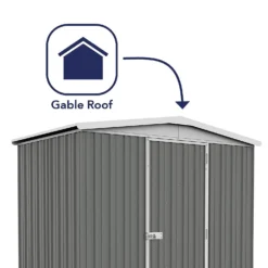 Absco 7.5 X 5ft Regent Metal Apex Shed - Grey -Lifetime Sales 13440860 2044929163652769