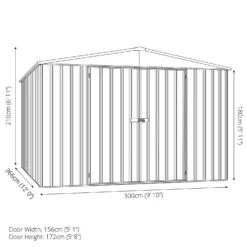 Absco 10x12ft Regent Metal Apex Shed - Grey -Lifetime Sales 13440862 9724929163680840