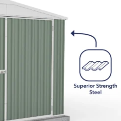 Absco 10x20ft Utility Workshop Apex Metal Shed - Green -Lifetime Sales 13440864 1034929163940589