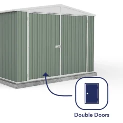 Absco 10x20ft Utility Workshop Apex Metal Shed - Green -Lifetime Sales 13440864 1094929163778928