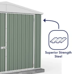 Absco 10 X 15ft Utility Workshop Apex Metal Shed - Green -Lifetime Sales 13440865 1364929164491347