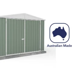 Absco 10 X 15ft Utility Workshop Apex Metal Shed - Green -Lifetime Sales 13440865 2144929164554494
