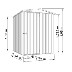 Absco 5 X 5ft Regent Metal Apex Shed - Grey -Lifetime Sales 13440867 1134929163611822