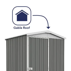 Absco 5 X 5ft Regent Metal Apex Shed - Grey -Lifetime Sales 13440867 3914929163692579