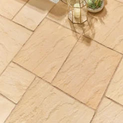 Stylish Stone Chantry Patio Paving Kit 5.76 Sqm Gold -Lifetime Sales 13452081 1654935333880161