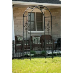 Panacea Quatrefoil Steel Garden Arch - Black -Lifetime Sales 13480863 3684931199828012