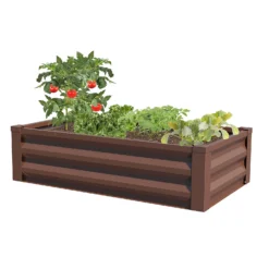 Panacea Steel Raised Garden Planter - Brown