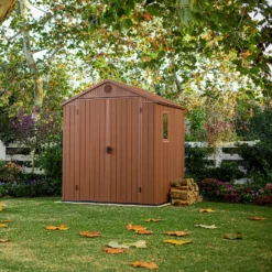 Keter Darwin Outdoor Apex Garden Storage Shed 6ft X 6ft - Brown -Lifetime Sales 13492315 1305036180721927