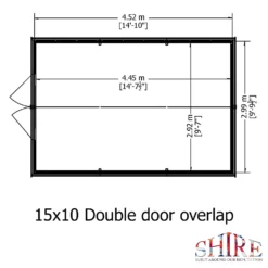 Shire 10 X 15ft Double Door Overlap Garden Shed -Lifetime Sales 13505234 1644926497389476