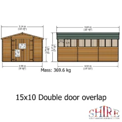 Shire 10 X 15ft Double Door Overlap Garden Shed -Lifetime Sales 13505234 6494926497372184